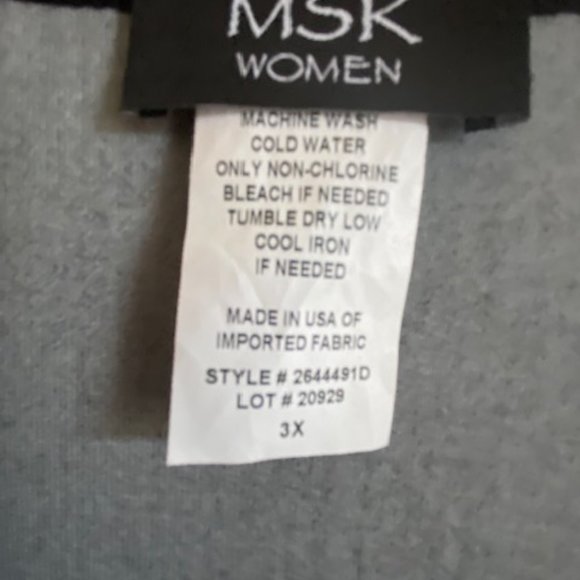 MSK Woman's Spring/Summer Dress (3X) Bl/Wt - Picture 2 of 3